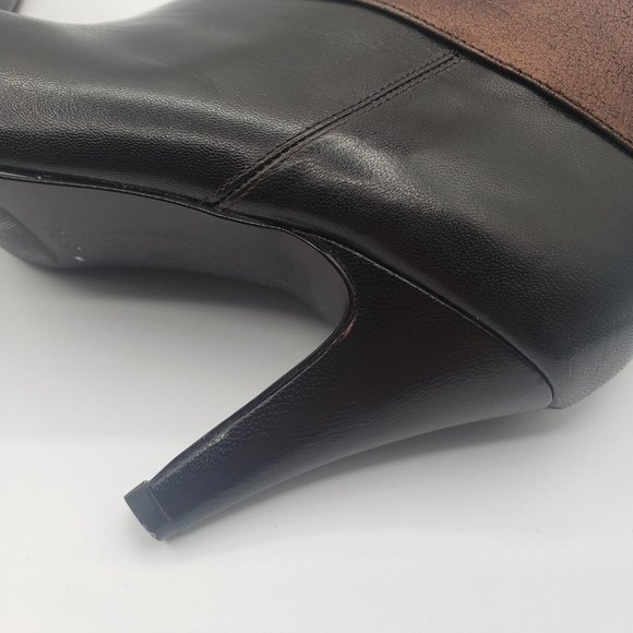 Alfani Darcy Leather Brown & Bronze Heels Ankle Bootie Women's Size 7.5 M/ S4 - Picture 5 of 8